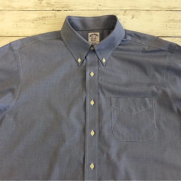 BROOKS BROTHERS Classic Men Long Sleeve Casual Button Down Shirt Sz 16 1/2 -32 - Picture 3 of 14